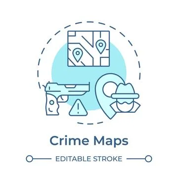 Crime maps soft blue concept icon Illustrazione stock
