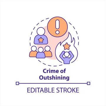 Crime of outshining concept icon Illustrazione stock