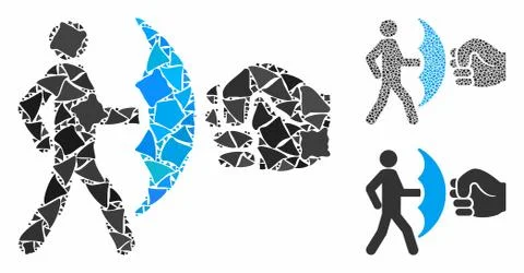 Crime protection Mosaic Icon of Humpy Elements Stock Illustration