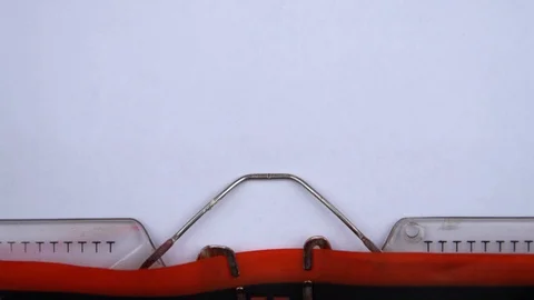 Crime report - phrase printed on an old typewriter in red letters, close up. Видео 126510364