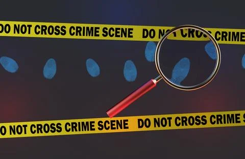 Crime scene 3d render Stock Illustration
