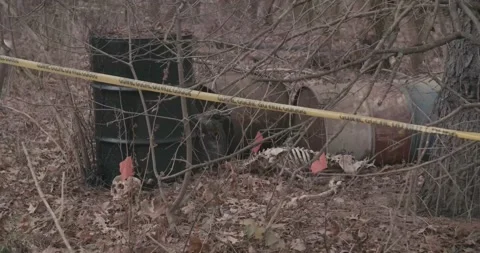 Crime Scene Barrels 04 Stock Footage 168097872