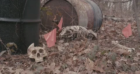 Crime Scene Barrels 08 Stock Footage 168098014