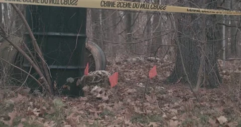 Crime Scene Barrels 10 Stock Footage 168097974