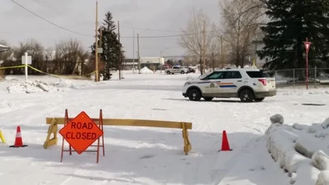 Crime Scene Closed Road Stock Footage 162865454