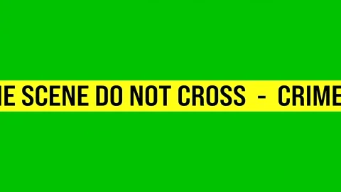 Crime scene do not cross, yellow police tape, violence, law, criminal. 库存影片 333626757