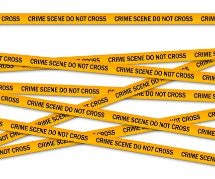 Crime scene do not cross yellow police tape Stock Illustration