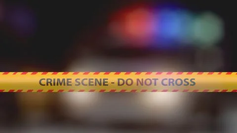 Crime scene with do not cross tape Illustration
