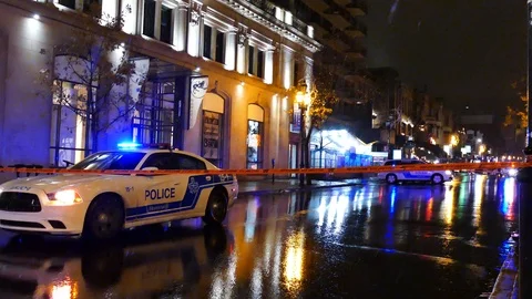 Crime scene downtown Stock Footage 120147064