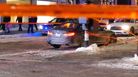 Crime scene implicating luxuary car Stock Footage 103953788