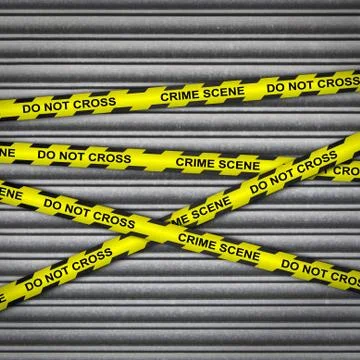 Crime Scene Metal Shutter Stock Illustration