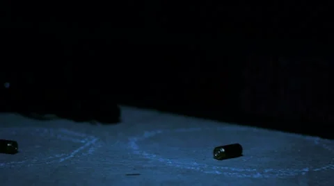 Crime Scene at Night Low Angle Stock-Footage 12732172