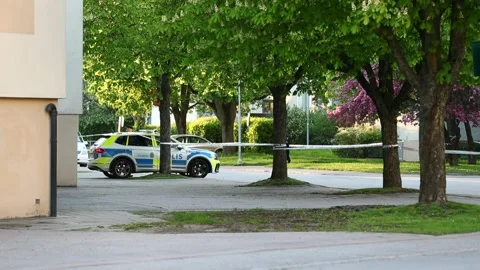 Crime scene, shooting, Linköping, Sweden 库存影片 194698044