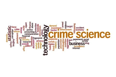 Crime science cloud concept Stock Illustration