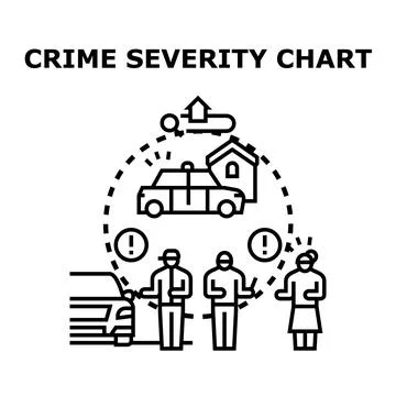 Crime severity chart concept illustrating danger and security Stock Illustration