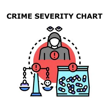 Crime severity chart concept understanding criminal activity Stock Illustration
