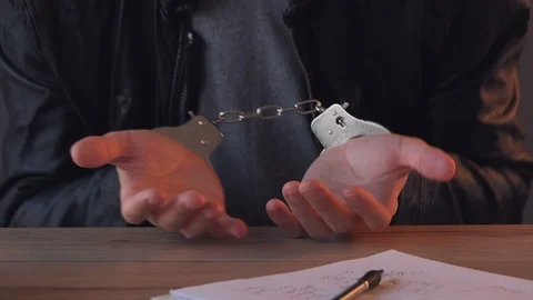Crime suspect during interrogation 스톡 동영상 99355296