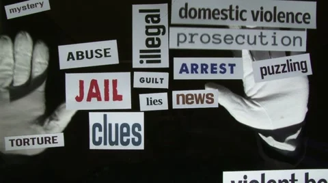 Crime, terms, words, time lapse Stock Footage 12368140