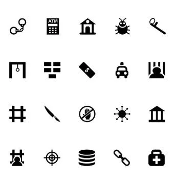Crime Vector Icons Collection Stock Illustration