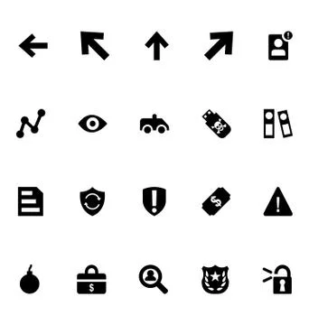 Crime Vector Solid Icons Collection Stock Illustration