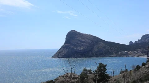CRIMEA. APRIL 2011: Small town Novy Svet Stock Footage 49733210