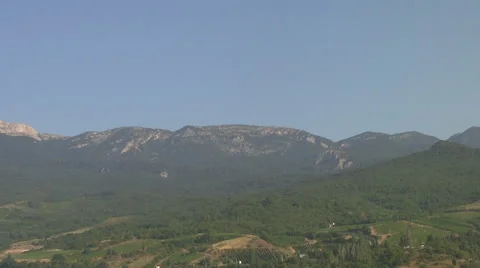 CRIMEA. AUGUST 2009: landscape. mountain view Stock Footage 49625905