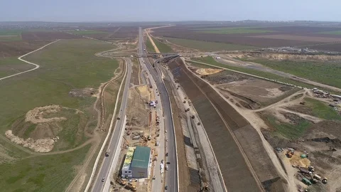 The Crimea Bridge. The control center and road junction on April 26, 2018 Stock Footage 89451964