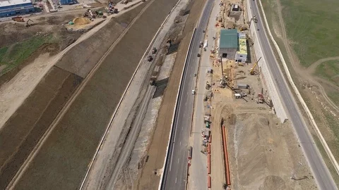 The Crimea Bridge. The control center and road junction on April 26, 2018 Stock Footage 89451998