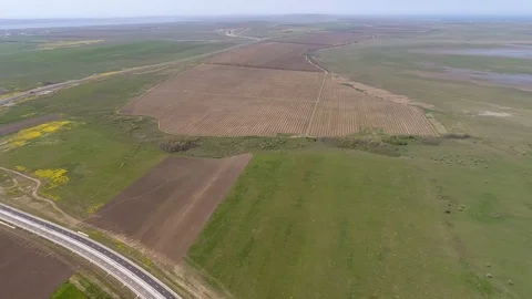 The Crimea Bridge. The road junction at highway A-290 on April 26, 2018 Stock Footage 89421297
