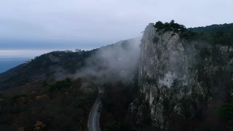 Crimea. Clouds. Nature. Mountain. Aerials. 4k. Drone Video stock 97149116