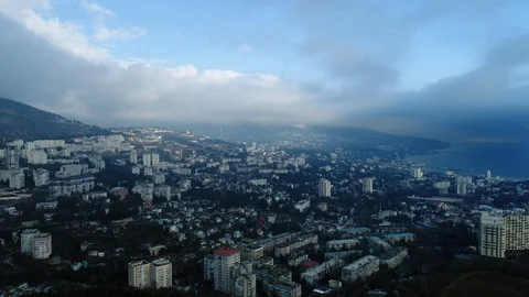 Crimea. Clouds. Nature. Mountain. Aerials. 4k. Drone Video stock 97149328
