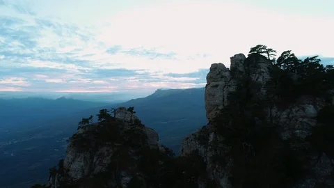 Crimea. Clouds. Nature. Mountain. Aerials. 4k. Drone Stock Footage 97149393
