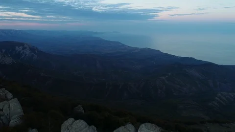Crimea. Clouds. Nature. Mountain. Aerials. 4k. Drone Stock Footage 97149457