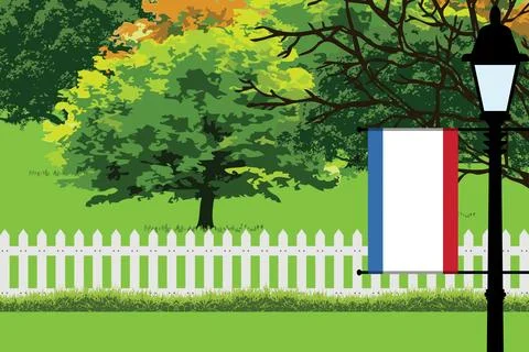 Crimea Day Trees Lamp Vector Illustration Stock Illustration