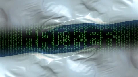 Crimea flag - Waving flag on matrix binary code background Stock Footage 321419850