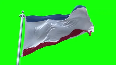 Crimea Flag Waving in Loopable and Textured green screen background Stock Footage 296876585