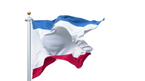 Crimea flag waving looping with transparent background. Video stock 312260615