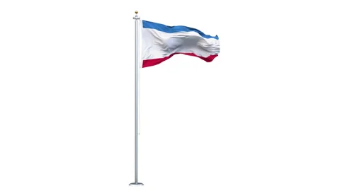 Crimea flag waving looping with transparent background. Video stock 312260697