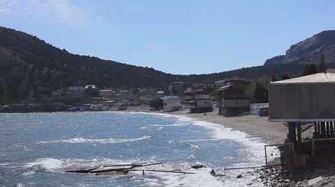 CRIMEA. JANUARY 2011: close up view of the bay Stock Footage 49733044