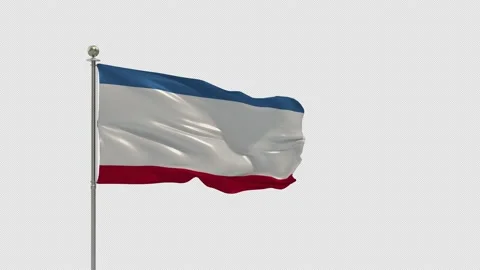 Crimea Looping Of The Waving Flag Pole With Alpha Video stock 161975736