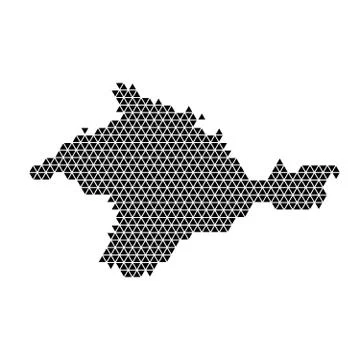 Crimea map abstract schematic from black triangles 库存插图