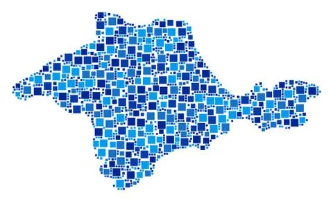 Crimea Map Collage of Squares Stock Illustration