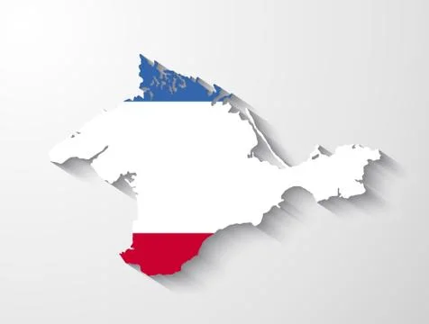 Crimea map with shadow effect Stock Illustration