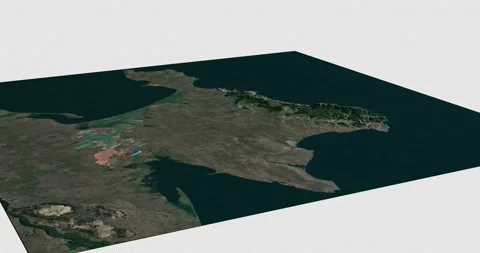 Crimea map from west to east 3d relief 4K satellite ground height fly Stock Footage 213015584