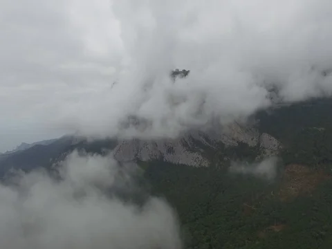 Crimea mountains in the clouds Video stock 74466170