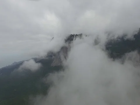 Crimea mountains in the clouds Video stock 74466773