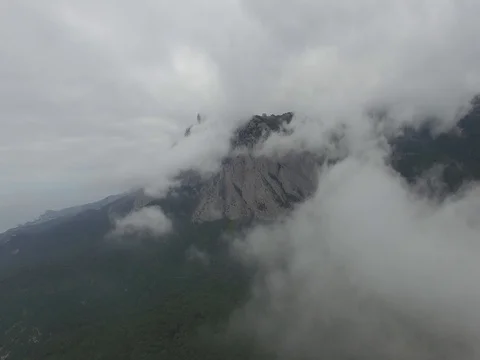 Crimea mountains in the clouds Video stock 74472622
