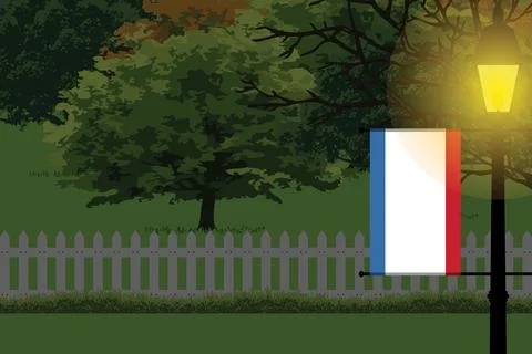 Crimea Night Trees Lamp Vector Illustration Stock Illustration