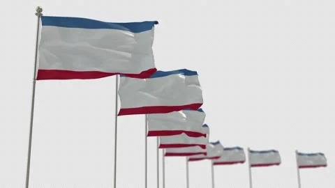 Crimea Row Of Flags Animation Include Alpha Channel  스톡 동영상 163030717