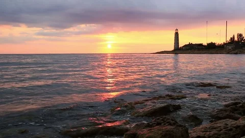 Crimea. Sevastopol. Chersonese lighthouse Video stock 80048087